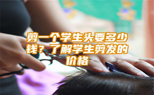 剪一个学生头要多少钱？了解学生剪发的价格