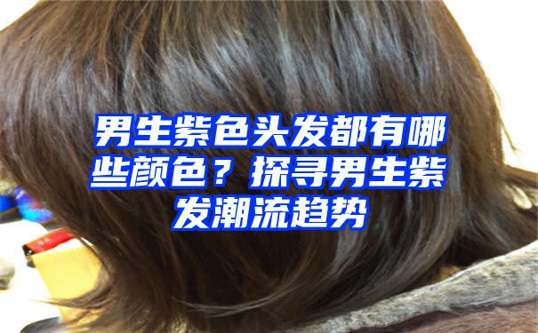 男生紫色头发都有哪些颜色？探寻男生紫发潮流趋势