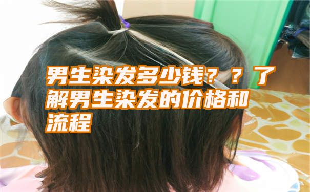 男生染发多少钱？？了解男生染发的价格和流程