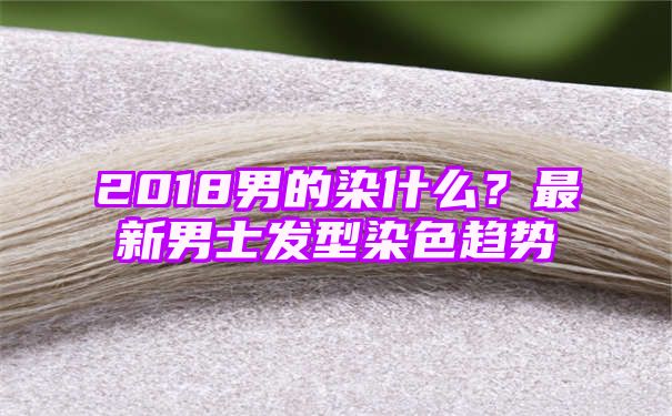 2018男的染什么？最新男士发型染色趋势