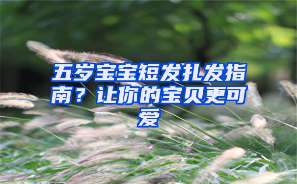 五岁宝宝短发扎发指南？让你的宝贝更可爱