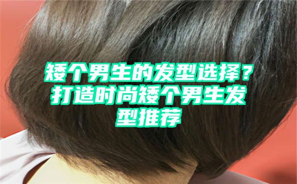 矮个男生的发型选择？打造时尚矮个男生发型推荐