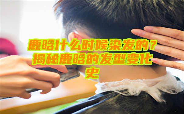 鹿晗什么时候染发的？揭秘鹿晗的发型变化史