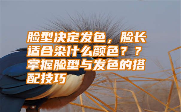 脸型决定发色，脸长适合染什么颜色？？掌握脸型与发色的搭配技巧