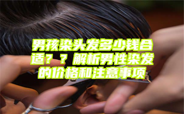 男孩染头发多少钱合适？？解析男性染发的价格和注意事项