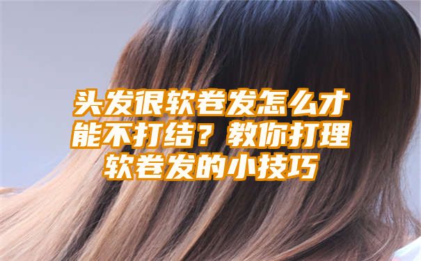 头发很软卷发怎么才能不打结？教你打理软卷发的小技巧