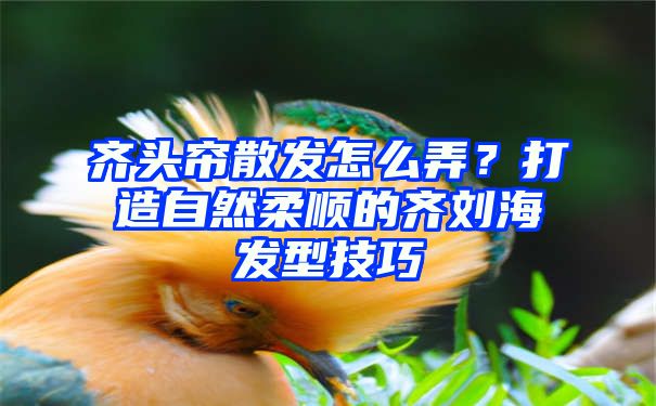 齐头帘散发怎么弄？打造自然柔顺的齐刘海发型技巧