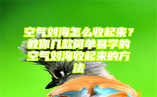 空气刘海怎么收起来？教你几款简单易学的空气刘海收起来的方法