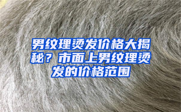 男纹理烫发价格大揭秘？市面上男纹理烫发的价格范围