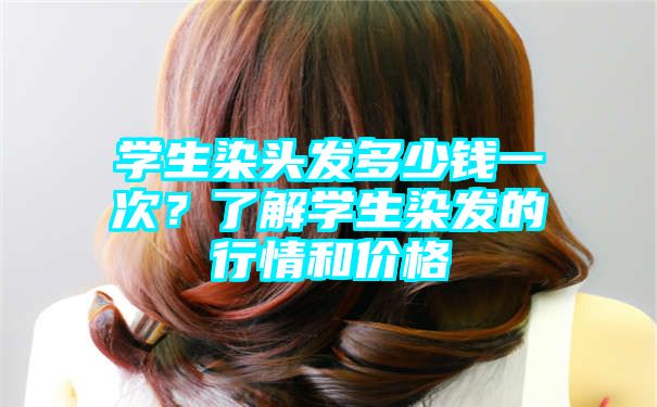 学生染头发多少钱一次？了解学生染发的行情和价格