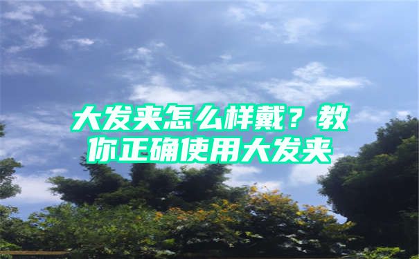 大发夹怎么样戴？教你正确使用大发夹