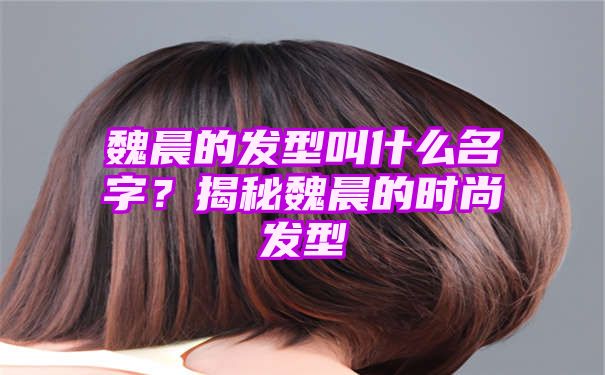 魏晨的发型叫什么名字？揭秘魏晨的时尚发型