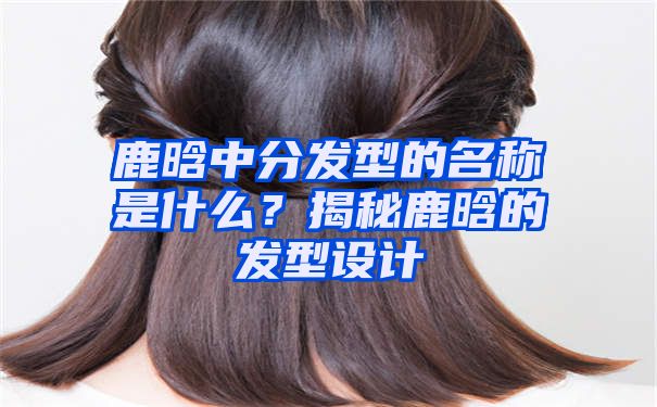 鹿晗中分发型的名称是什么？揭秘鹿晗的发型设计