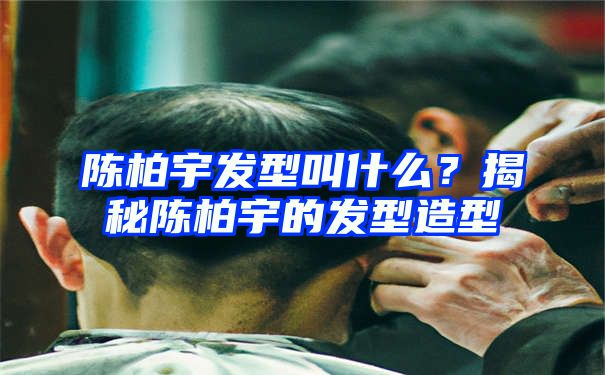 陈柏宇发型叫什么？揭秘陈柏宇的发型造型