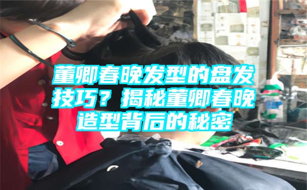 董卿春晚发型的盘发技巧？揭秘董卿春晚造型背后的秘密