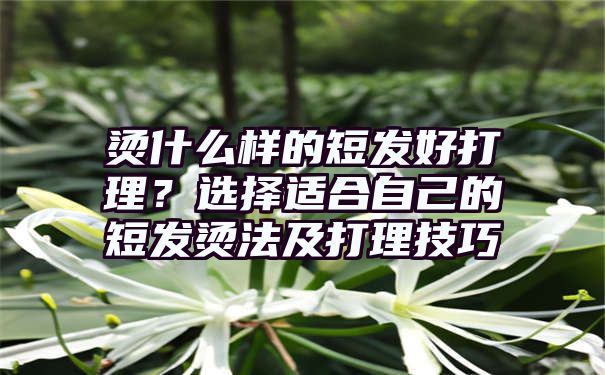 烫什么样的短发好打理？选择适合自己的短发烫法及打理技巧