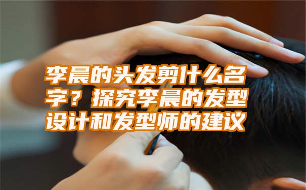 李晨的头发剪什么名字？探究李晨的发型设计和发型师的建议