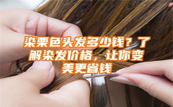 染栗色头发多少钱？了解染发价格，让你变美更省钱