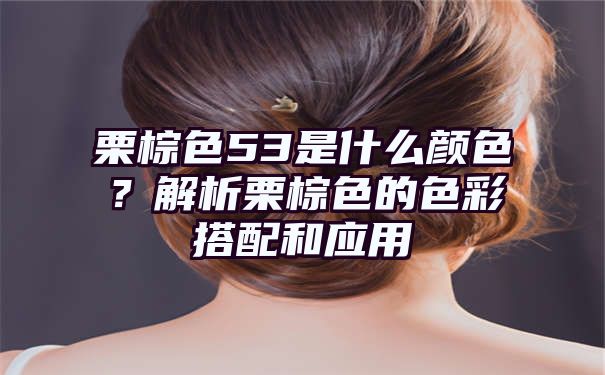 栗棕色53是什么颜色？解析栗棕色的色彩搭配和应用