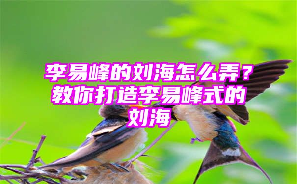 李易峰的刘海怎么弄？教你打造李易峰式的刘海